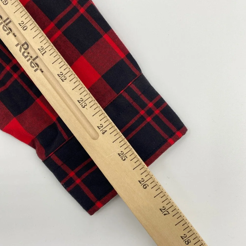 NEW Banana Republic Luxe Flannel‎ Shirt Mens Large Buffalo Plaid Untucked Rugged